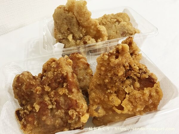 東仙台「石井商店」の唐揚げ食べ比べ。特大サイズで食べ応え十分
